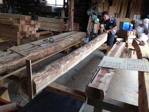 太鼓梁の墨付け！