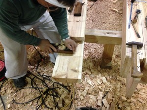 桁の継ぎ手の手刻み！