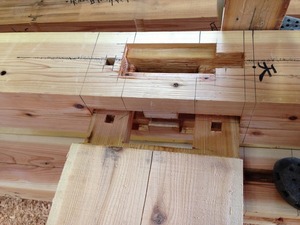 通し柱の差し合わせ！