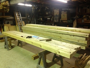 本格入母屋造の土壁平屋建て新築工事の墨付！