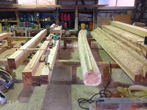 使わなくなった建物を解体(減築)して洋室と浴室を増築工事の墨付け刻み工事！