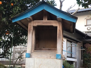 【古賀市  M様邸】駐車場建設後  竹垣、フェンス設置完了後 祠の御社造りの着工前編（宗像市  白木建設）