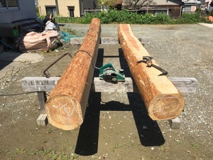 【遠賀郡  Y様邸】築45年の入母屋造りの屋根改修再生工事  （太鼓梁加工編）（宗像市  白木建設）