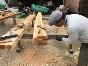 【遠賀郡  Y様邸】築45年の入母屋造りの屋根改修再生工事  （太鼓梁手刻み編）（宗像市  白木建設）