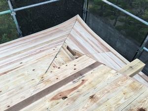 【遠賀郡  Y様邸】築45年の入母屋造りの屋根改修再生工事  （入母屋化粧軒天板張り編）（宗像市  白木建設）